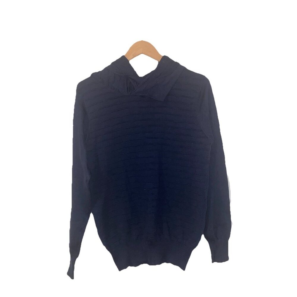 System Men Connection Navy Blue Top Hooded Size Small